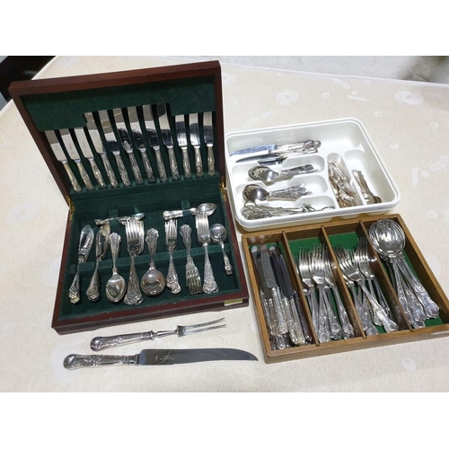 62 - Large Qty of Silver Plated Flatware / Cutlery in the Kings Pattern Mostly Arthur Price of Sheffield ... 