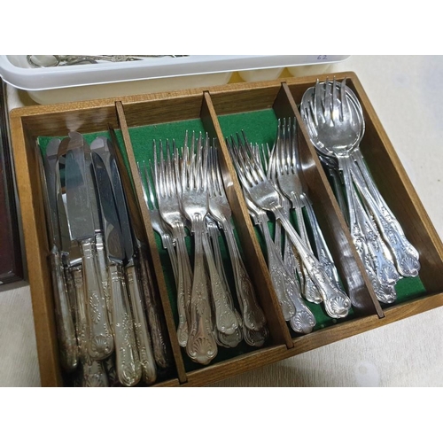 62 - Large Qty of Silver Plated Flatware / Cutlery in the Kings Pattern Mostly Arthur Price of Sheffield ... 