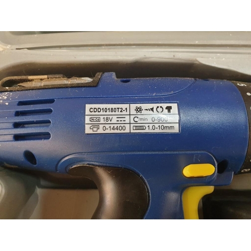 68 - Ultra Plus, 18V Cordless Drill / Screw Driver in Case with Accessories *Working when Lotted*