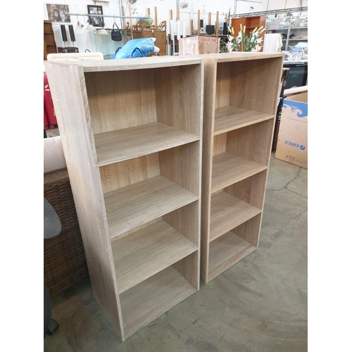 70 - Pair of 4 - Tier Grey Ash Affect Book Cases (43 x 30 x 107 each) (2)