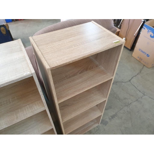 70 - Pair of 4 - Tier Grey Ash Affect Book Cases (43 x 30 x 107 each) (2)