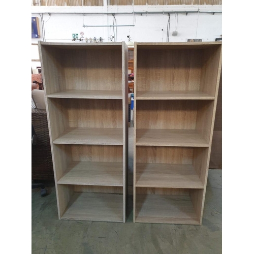 70 - Pair of 4 - Tier Grey Ash Affect Book Cases (43 x 30 x 107 each) (2)