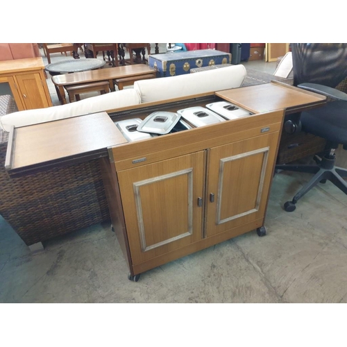 71 - Phillips Hostess Trolley with 4 x Lidded Glass Containers under Sliding Top (73 x 37 x 70cm)