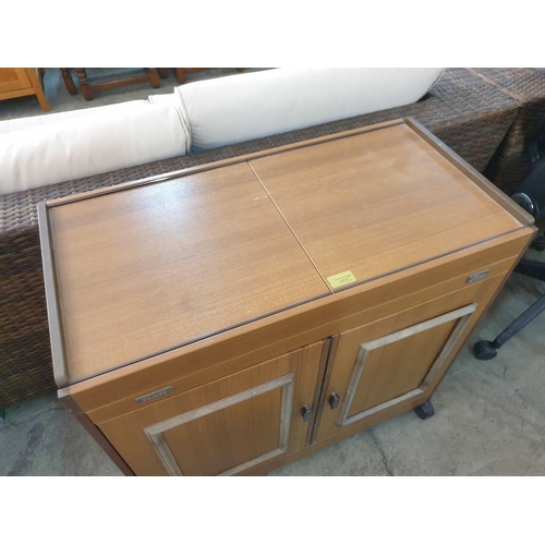 71 - Phillips Hostess Trolley with 4 x Lidded Glass Containers under Sliding Top (73 x 37 x 70cm)