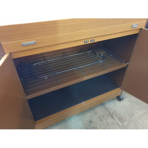 71 - Phillips Hostess Trolley with 4 x Lidded Glass Containers under Sliding Top (73 x 37 x 70cm)