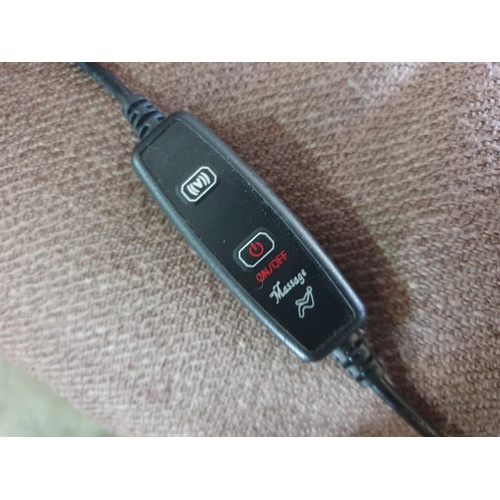 74 - Brown Fabric Reclining Armchair with Massage Feature *Working when Lotted*