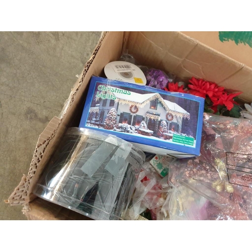 88 - Christmas Tree (150cm) Together with Box of Assorted Decorations, Lights, Ornaments etc
