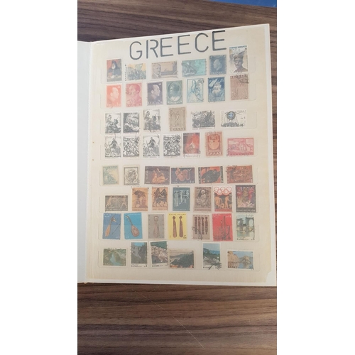 117 - Collection of Vintage Stamps in Vintage Album (Cyprus, E. Germany, Greece, W. Germany, Ussr)