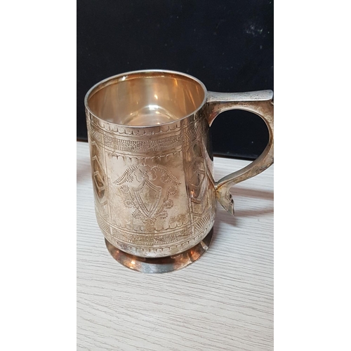 17 - Silver Plated / EPNS Collection inc; Large Oval Tray with Handles (30 x 40.5cm x 4cm) Beer Mugs, Win... 