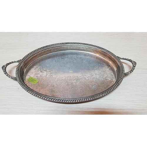 17 - Silver Plated / EPNS Collection inc; Large Oval Tray with Handles (30 x 40.5cm x 4cm) Beer Mugs, Win... 