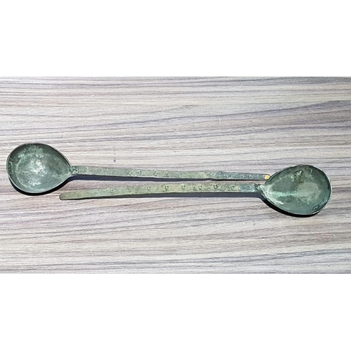 526 - Pair of Brass Spoons with Long Handle