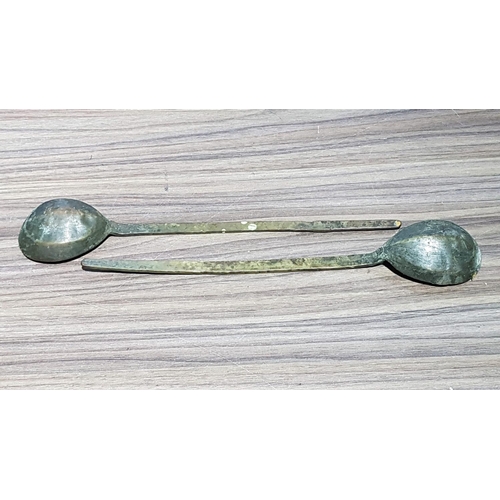 526 - Pair of Brass Spoons with Long Handle