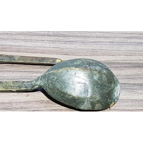 526 - Pair of Brass Spoons with Long Handle