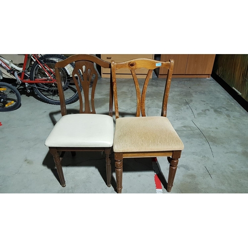 533 - Assorted Vintage and Modern Wood with Beige Fabric Chairs (A/F)