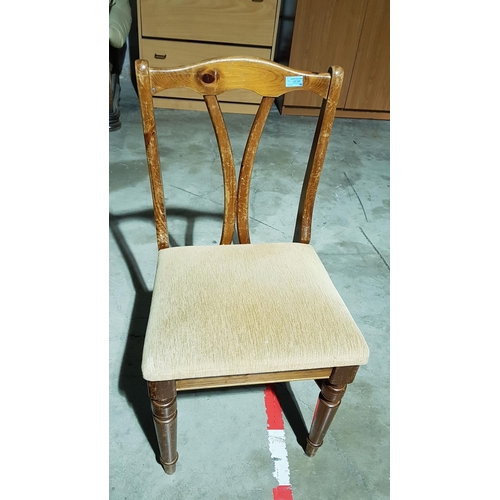 533 - Assorted Vintage and Modern Wood with Beige Fabric Chairs (A/F)