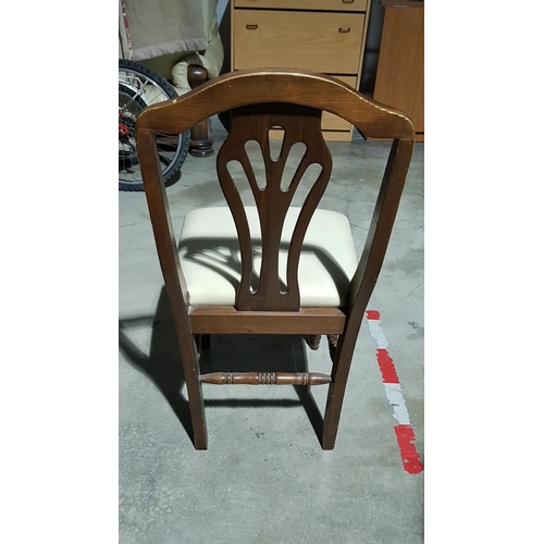 533 - Assorted Vintage and Modern Wood with Beige Fabric Chairs (A/F)