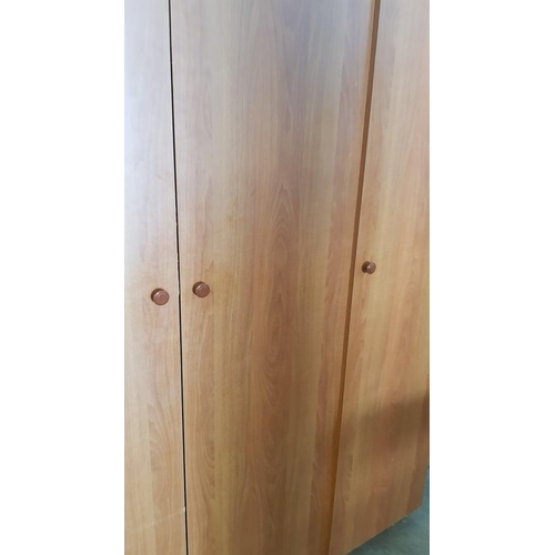 153 - 3 - Door Wardrobe with Shelves in Right Hand Side and Upper Shelf and Rail in Wardrobe Left Side (W:... 