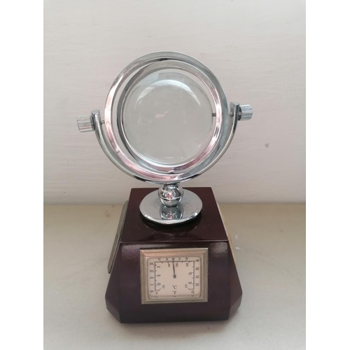 352 - Desk Ornaments with Watch, Hygrometer, Temperature Dial and Large Glass Globe Feature of Top (Needs ... 