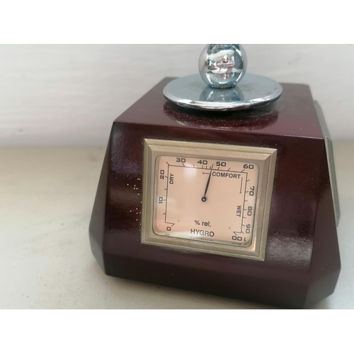 352 - Desk Ornaments with Watch, Hygrometer, Temperature Dial and Large Glass Globe Feature of Top (Needs ... 