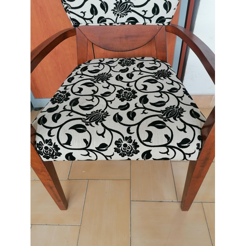 361 - Chair with Black and White Pattern Seat and Back Rest with Armrests (A/F)