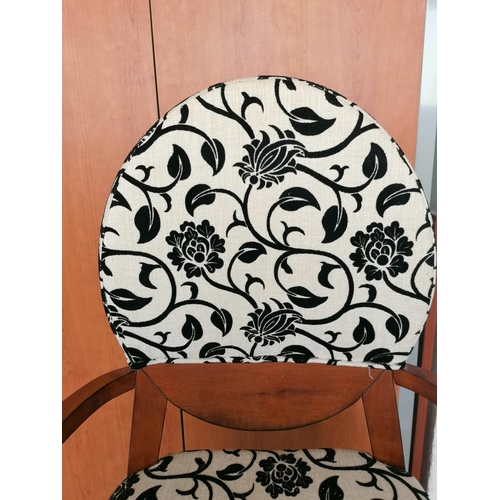 361 - Chair with Black and White Pattern Seat and Back Rest with Armrests (A/F)