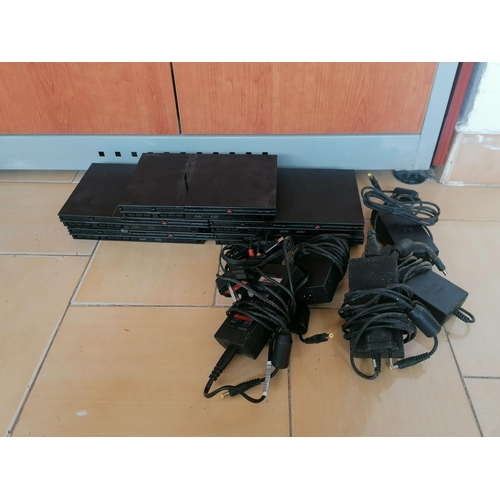 371 - 5 x Sony PlayStation with Connectors (Only 1 x TV Cable, no Joy Sticks) (A/F Un-Tested)