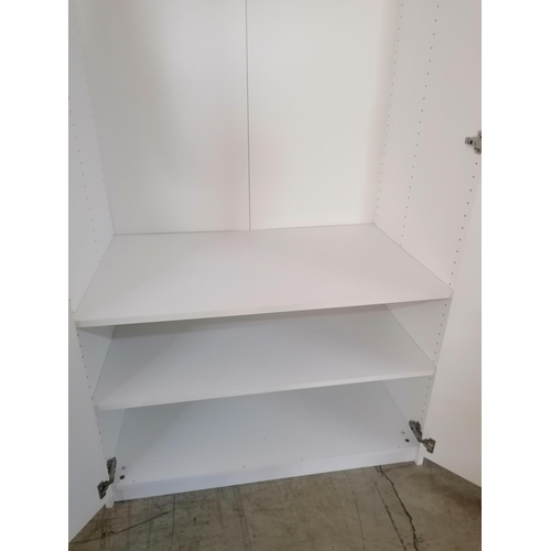 159 - White Colour Double Wardrobe with Chrome Handles and 2 x Adjustable Shelves Below Hanging Rail (Appr... 