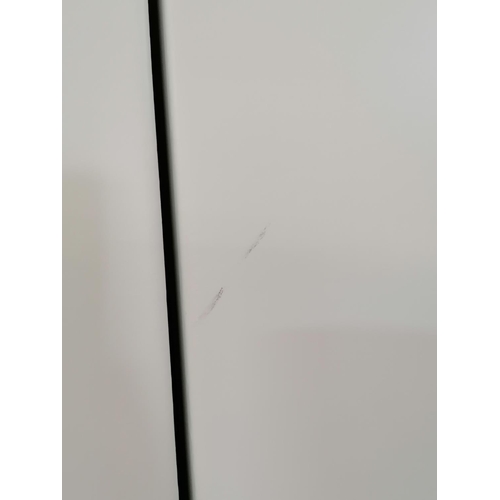 159 - White Colour Double Wardrobe with Chrome Handles and 2 x Adjustable Shelves Below Hanging Rail (Appr... 