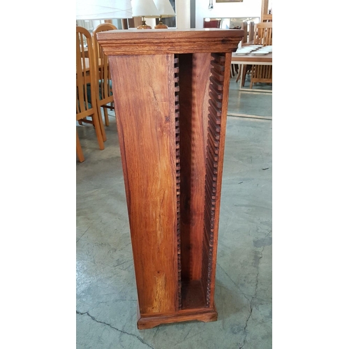 278 - Tall Solid Wood Swivel CD Rack (for Approx 160CD's) (35 x 35 x 111.5cm)