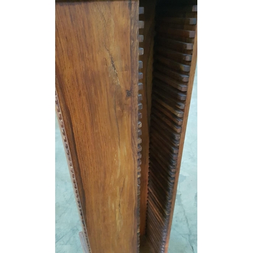 278 - Tall Solid Wood Swivel CD Rack (for Approx 160CD's) (35 x 35 x 111.5cm)