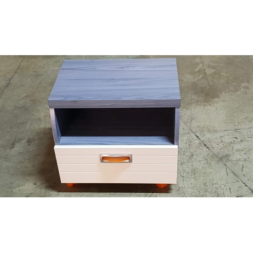 285 - Modern Blue Students Furniture, Desk (136 x 60 x 75cm) with White Drawer and Front Door and Matching... 