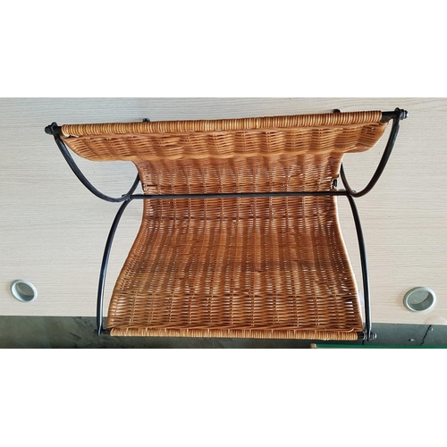 370 - Wicker / Metal Magazine Rack