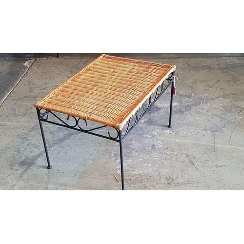 372 - Wicker / Metal Mini Coffee Table (57 x 40 x 35cm)