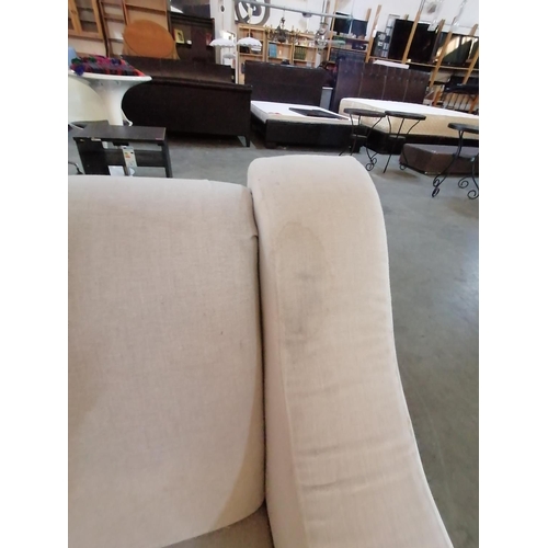 488 - White Fabric 3-Seat and 2-Seat Sofas (2)