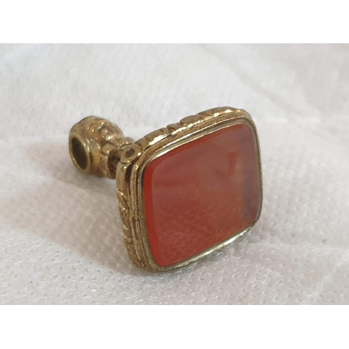 537 - Victorian Pinchbeck Seal Pendant with Cornelian Stone(?), Circa 1880, [JLY324]