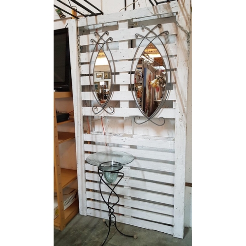 196 - Pair of Teardrop Wall Mirrors in Decorative Metal Frames Metal Art (Approx 81 x 38cm and 70 x 30cm)