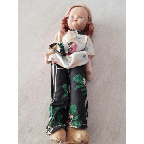 259 - 3 x Vintage Dolls with Hand Made Cloth