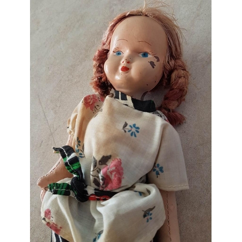 259 - 3 x Vintage Dolls with Hand Made Cloth