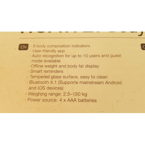 307 - Huawai Body Fat Scale (Bluetooth, 9 Body Composition, Indicators, User - Friendly App Up to 10 Users... 