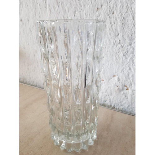 320 - Large Crystal Vase (H:30cm x 6cm)Cut Glass Vase (H:23cm x Ø10cm)