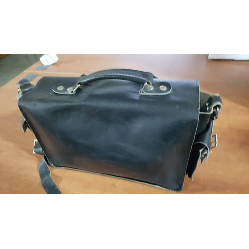 342 - Black Leather Shoulder Bag