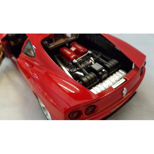 462 - 2 x Die Cast Ferrari Models, Burago Scale 1:18, Made in Italy