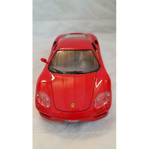 462 - 2 x Die Cast Ferrari Models, Burago Scale 1:18, Made in Italy