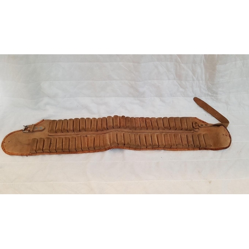 472 - Pair of Vintage Real Leather Hunting Ammo Bandolier Belts (x2)