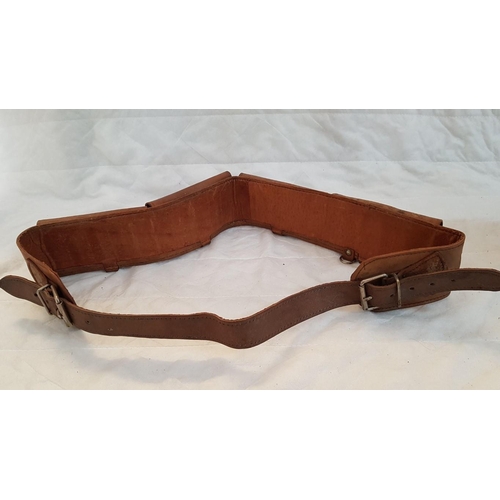 472 - Pair of Vintage Real Leather Hunting Ammo Bandolier Belts (x2)