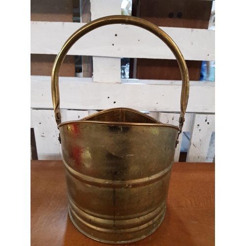 586 - Vintage Style Brass Coal Basket (H:26 x Ø22.5cm)