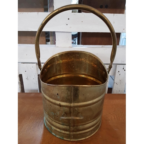 586 - Vintage Style Brass Coal Basket (H:26 x Ø22.5cm)