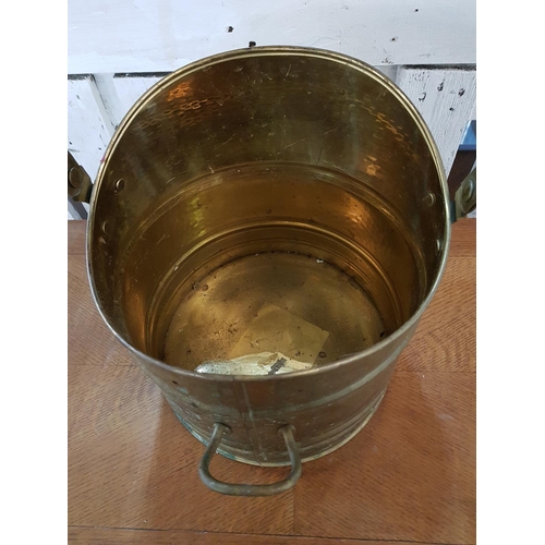 586 - Vintage Style Brass Coal Basket (H:26 x Ø22.5cm)