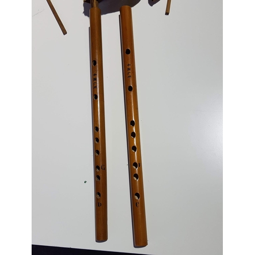 589 - Asian Wooden Puppet (Asian/Oriental Large Marionette Stick Puppet With Double Head )