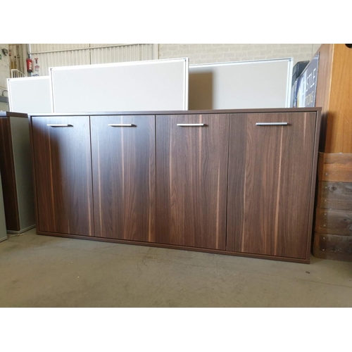 69 - Office Sideboard / Double Cupboard in Walnut Effect with Adjustable Height Internal Shelves (175cm x... 